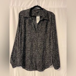 Torrid long sleeve Madison cat print top size 1x